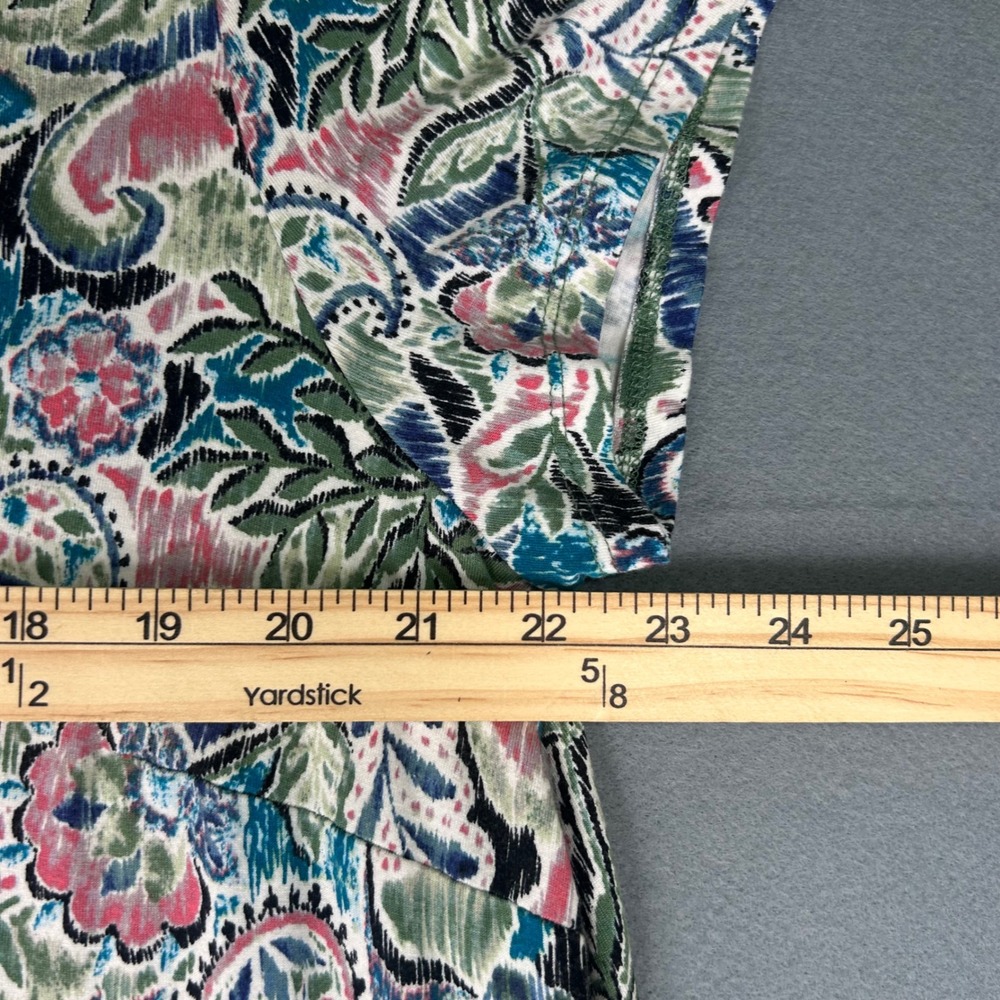 Rachel Zoe Paisley T-Shirt Dress Ruffle Hem Boho Artsy Soft Stretchy Flowy Sz-2X - Picture 6 of 8